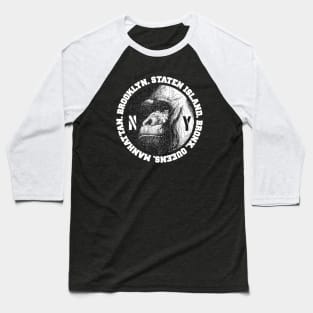 Brooklyn, Staten Island, Bronx, Queens, Manhattan, The Five Boroughs New York Gorilla. Baseball T-Shirt